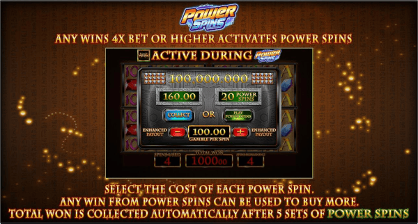 Aktiv während des Power-Spins-Bonus Aktiv während des Power-Spins-Bonus